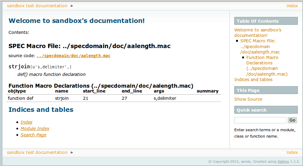 view of aalength.mac HTML documentation